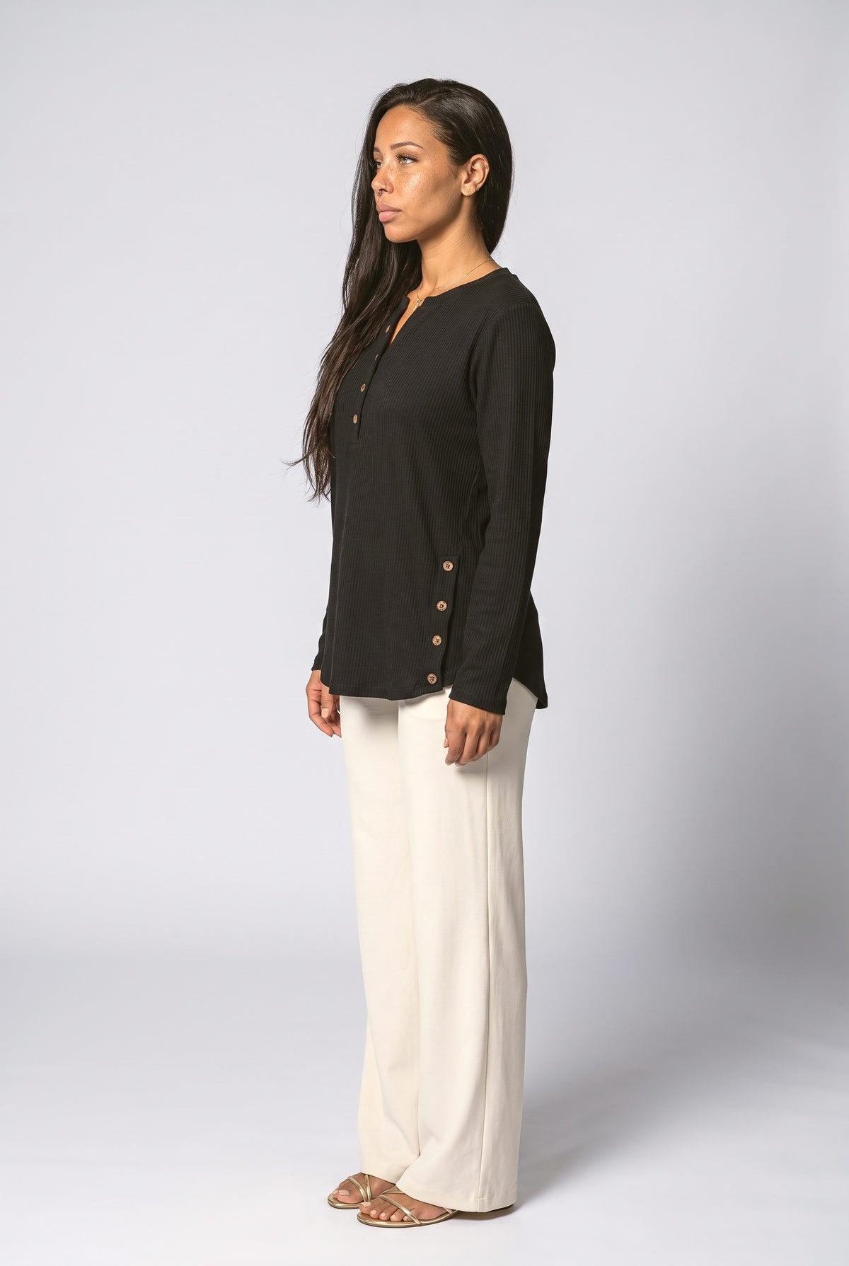 Ribbed Pullover Sweater, back view