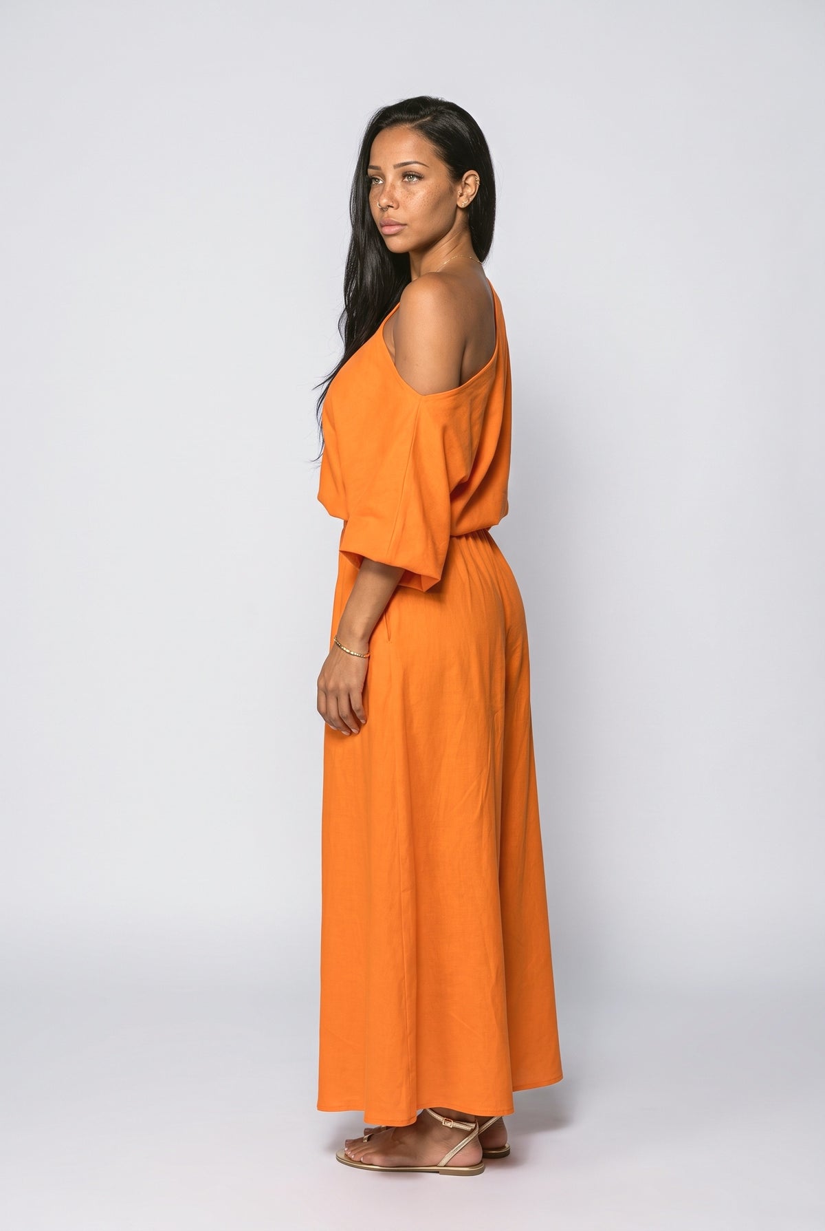 One-Shoulder Two Piece Outfit, back view