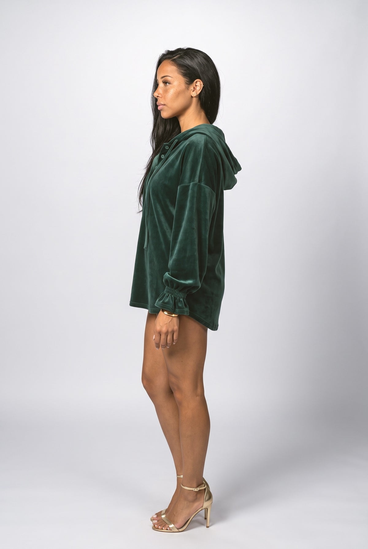 Ruffle Hoodie, back view