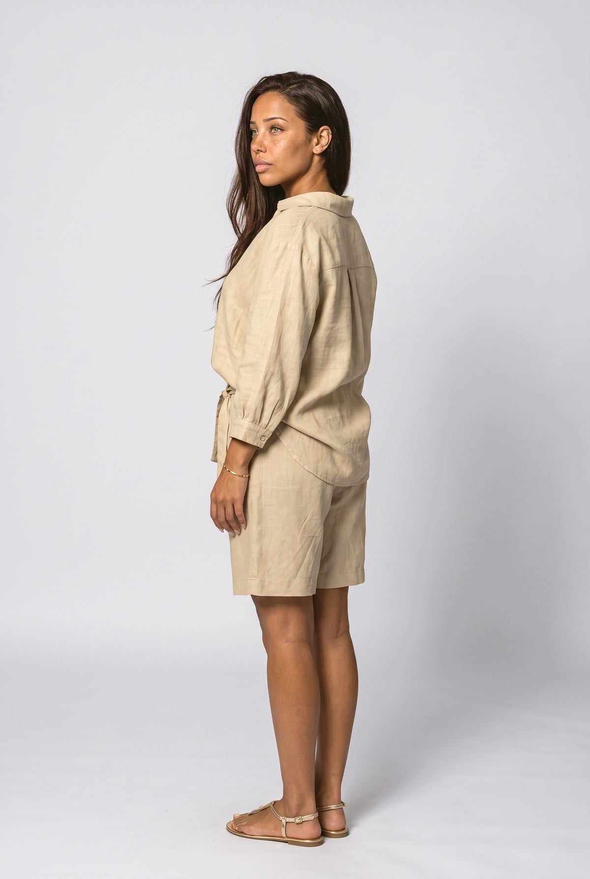 V-Neck Two Piece Outfit, back view