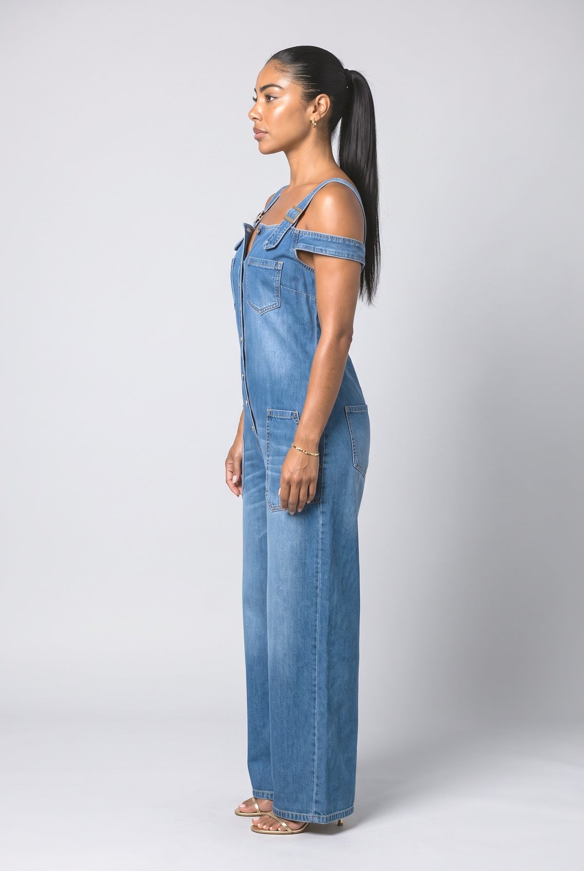 Denim Jumpsuit, back view