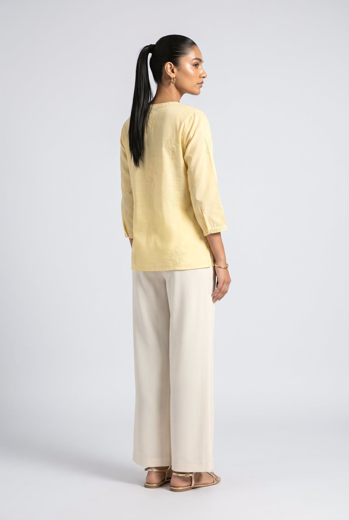 Lace V-Neck Blouse, back view