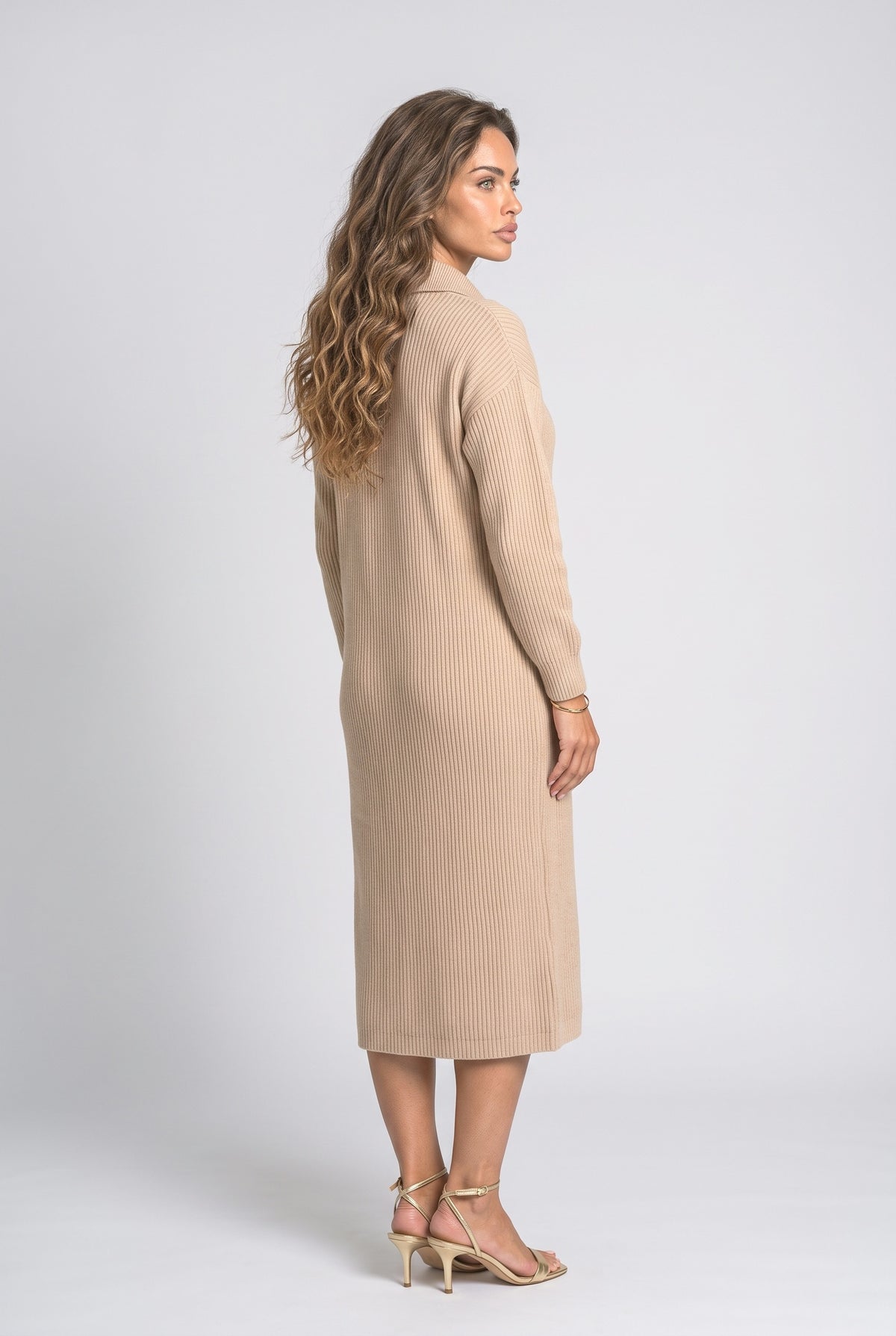 Ribbed Sweater Dress, back view