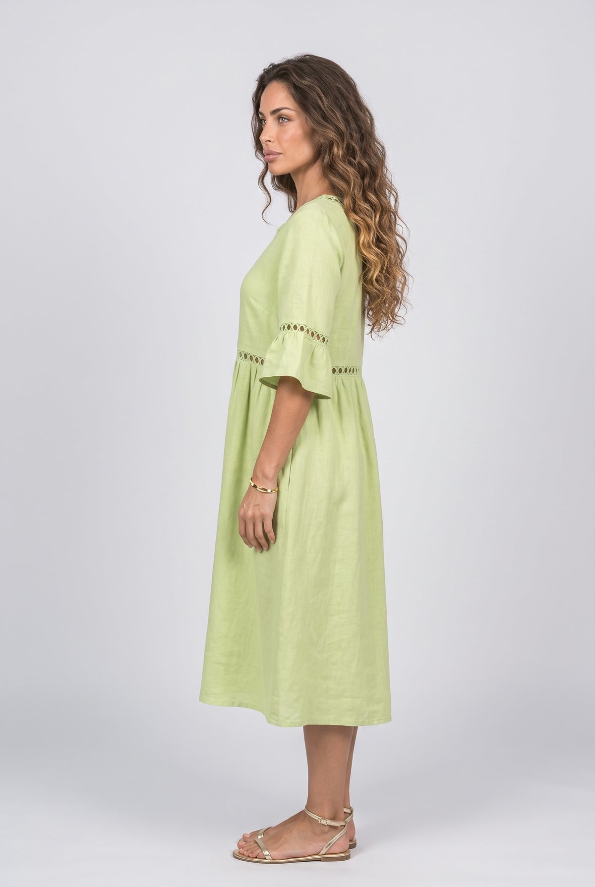 Lace Midi Dress, back view