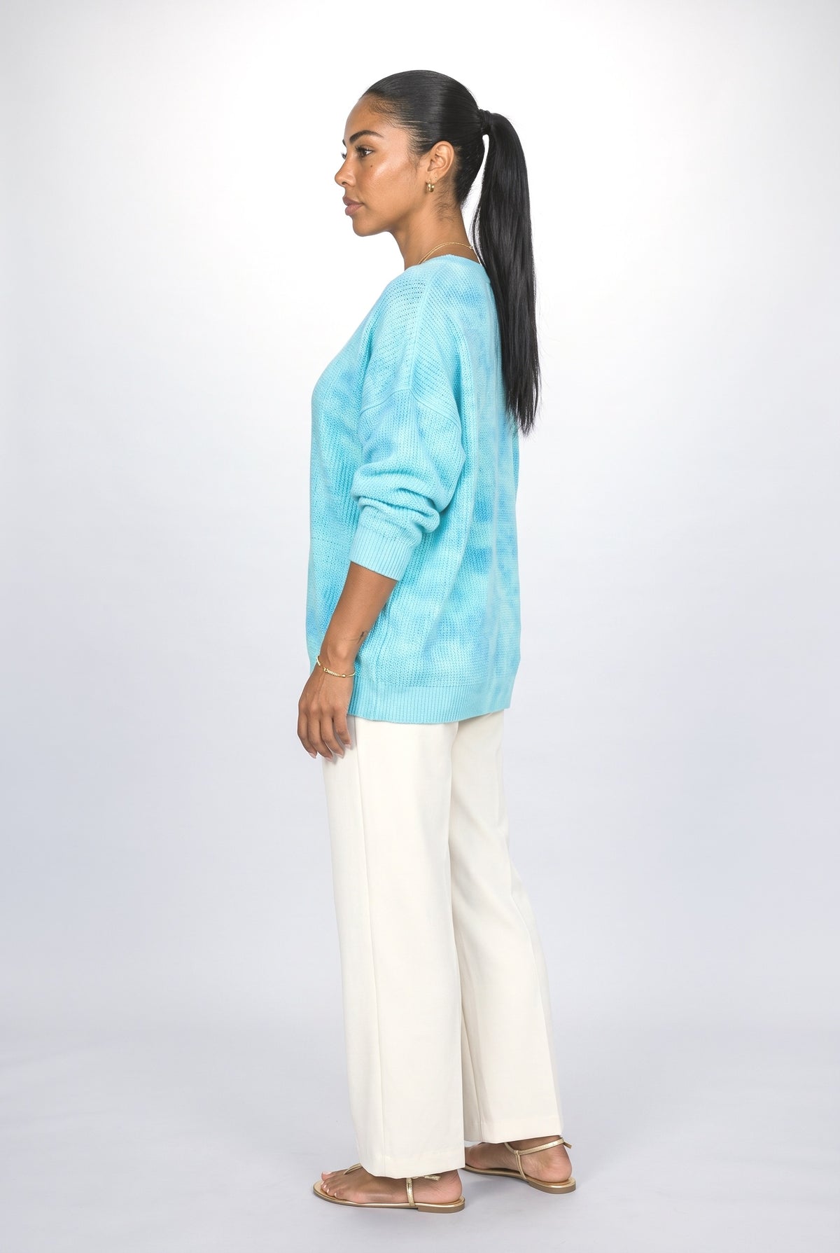 Multicolor Knit Oversized Sweater, back view
