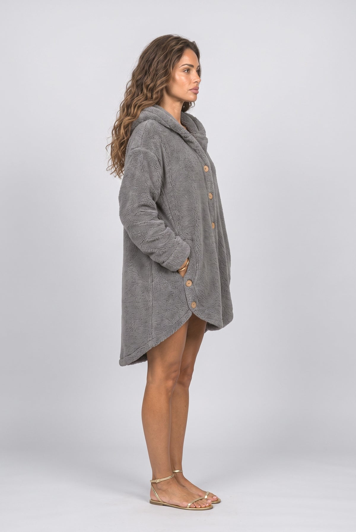 Asymmetric Fleece Jacket, back view