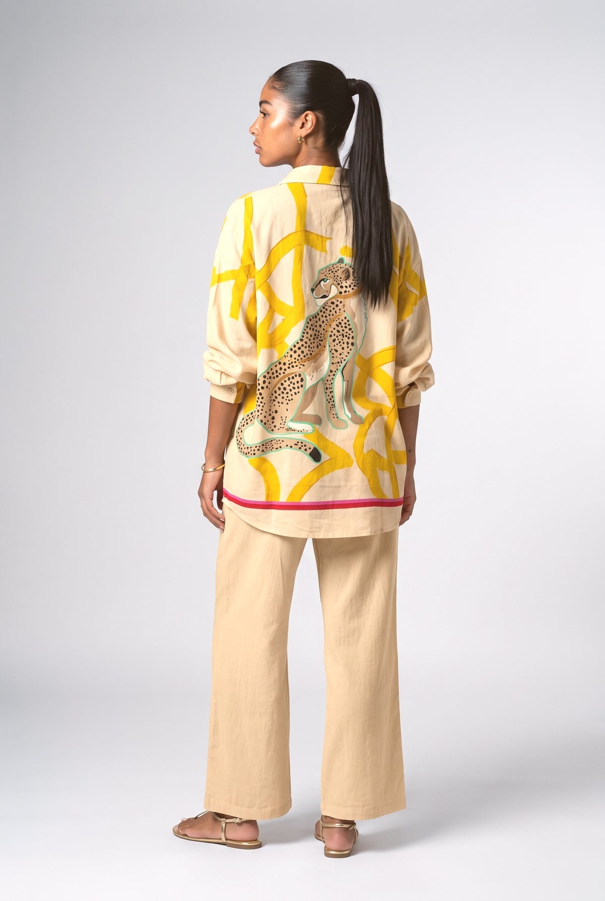 Multicolor Leopard Oversized Outfit Set, back view