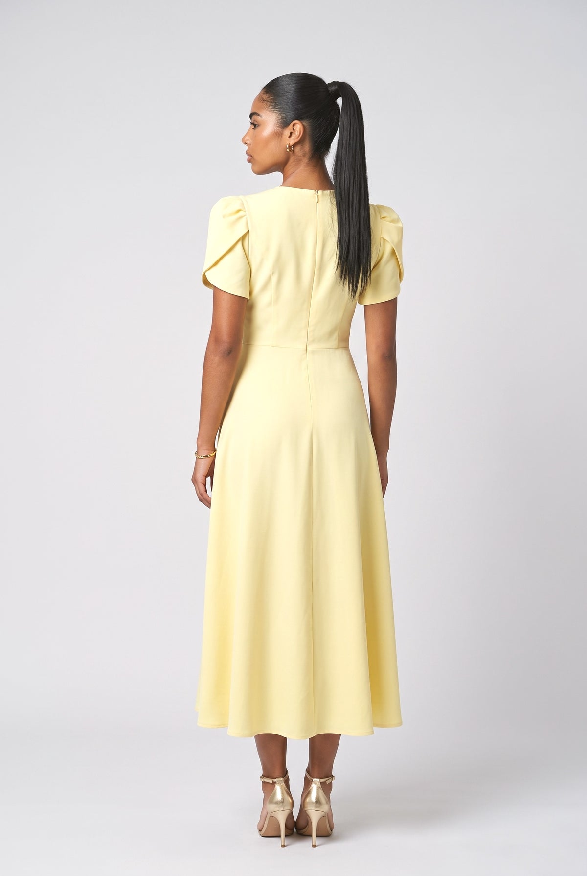 High Neck Midi Dress, back view