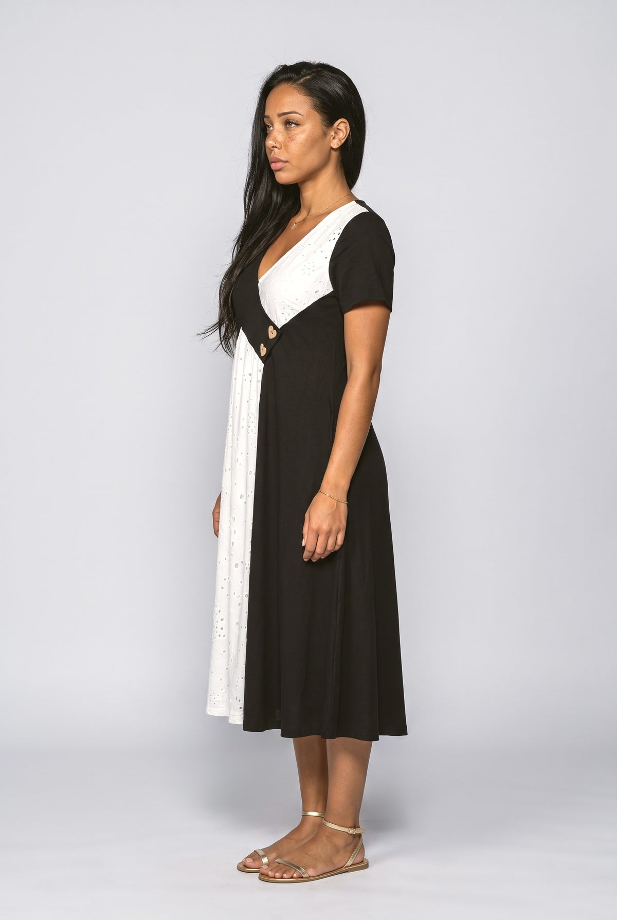 V-Neck Midi Dress, back view
