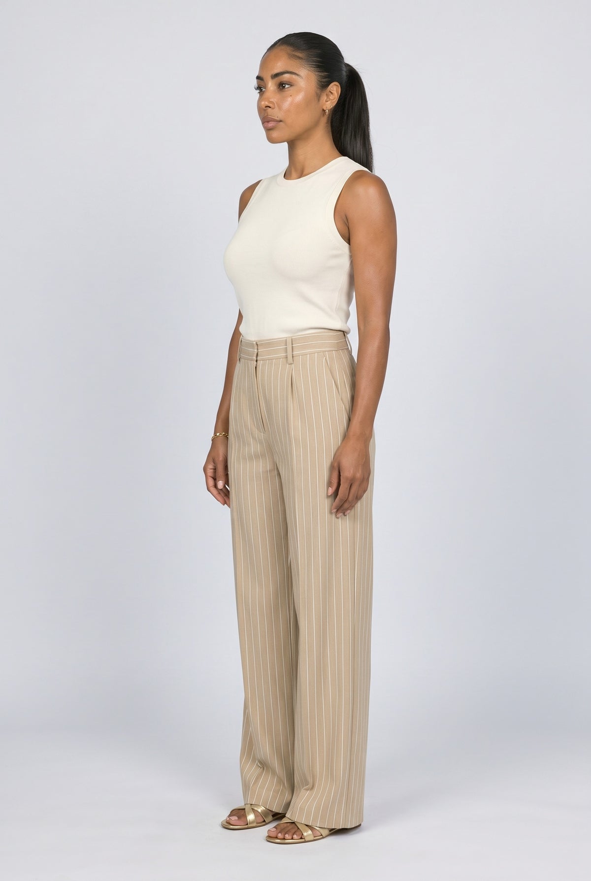 Striped Women's Trousers, back view