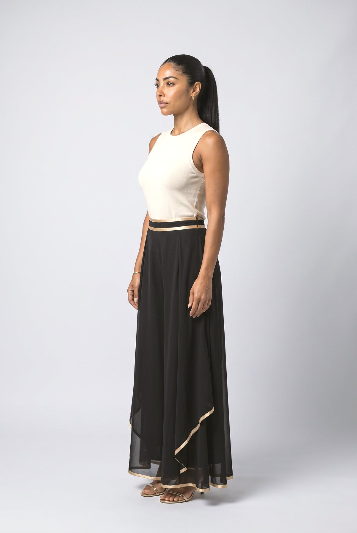 Black Wide Leg Pants, back view
