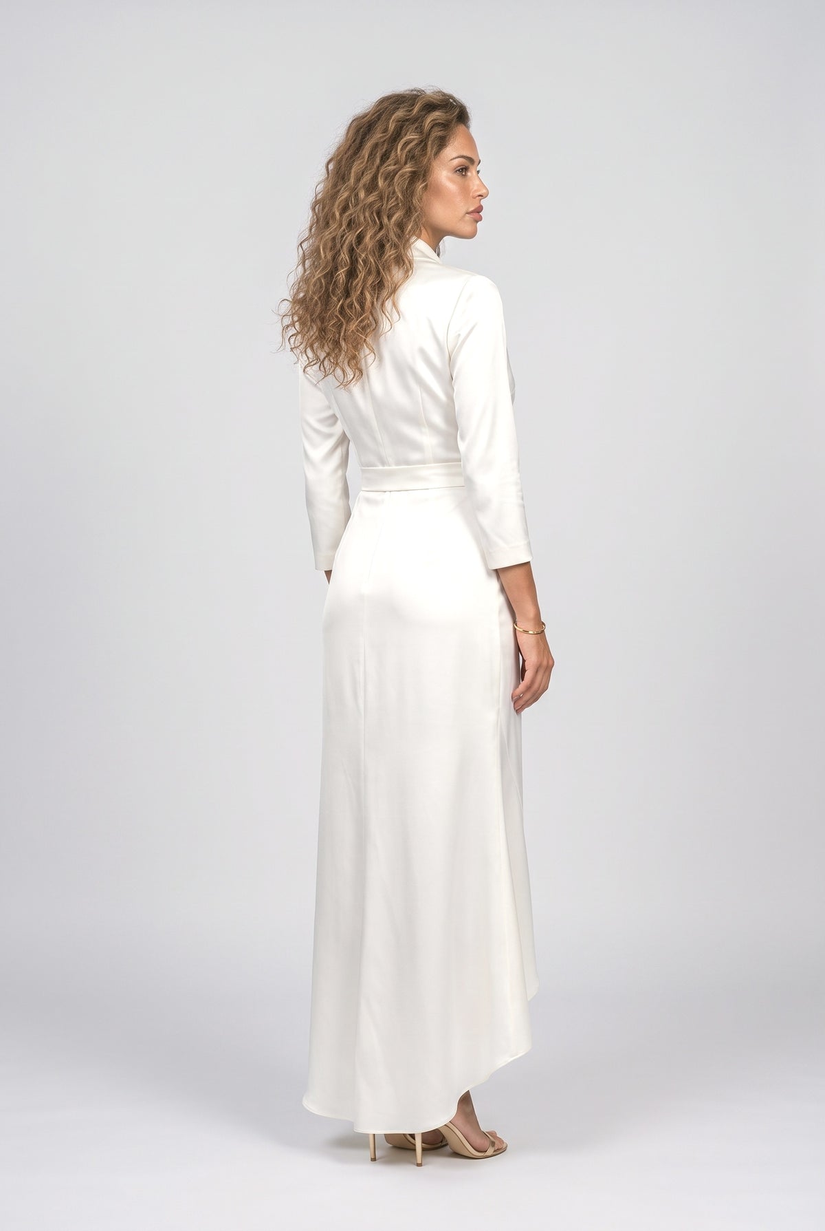 Satin Wrap Midi Dress, back view