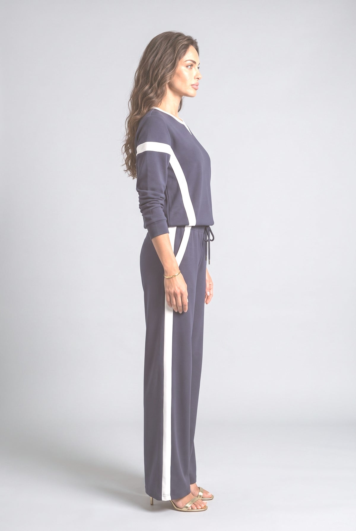 Striped Two Piece Outfit, back view