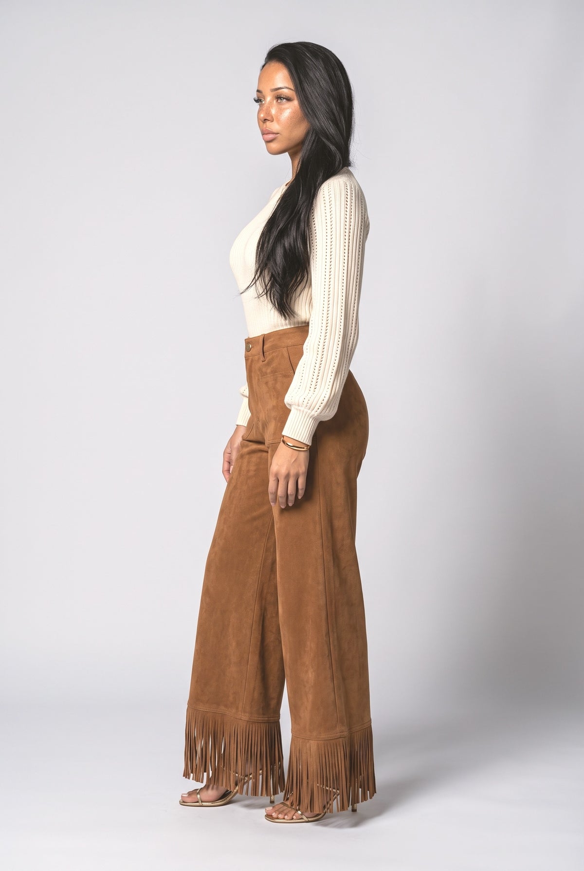 Fringe Wide Leg Pants, back view