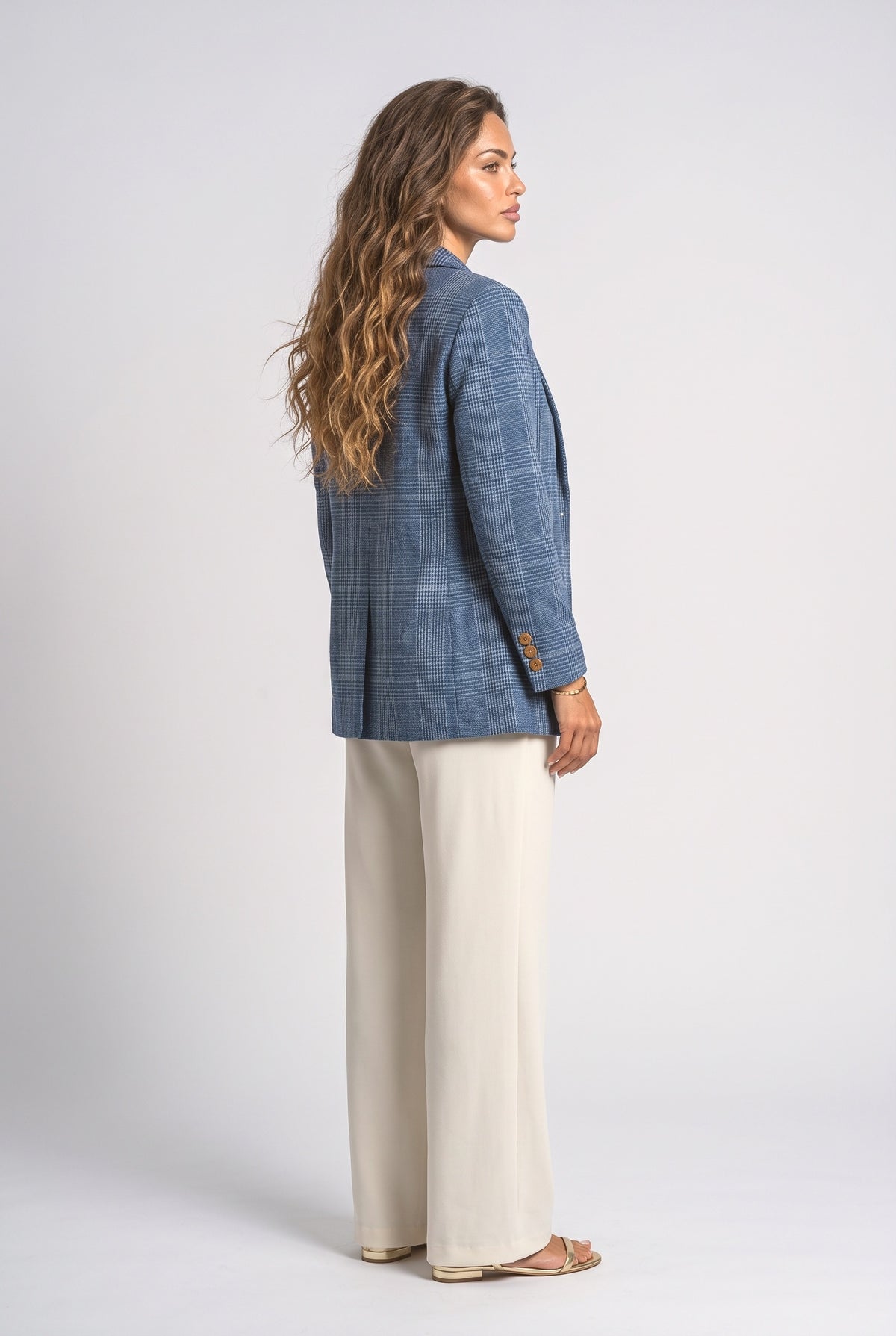 Plaid Women's Blazer, back view