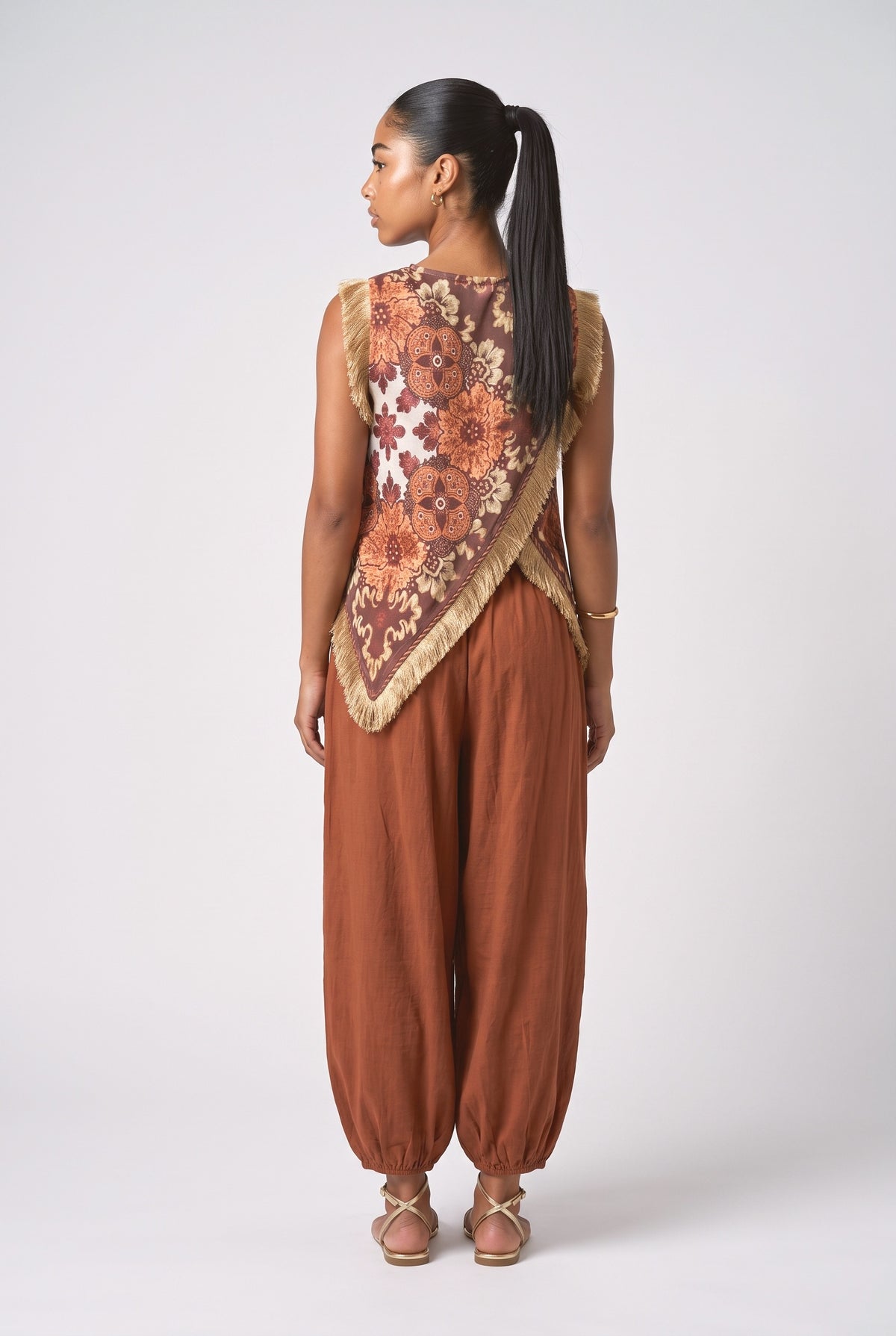 Tassel DesignTop and Bloomers Set, back view