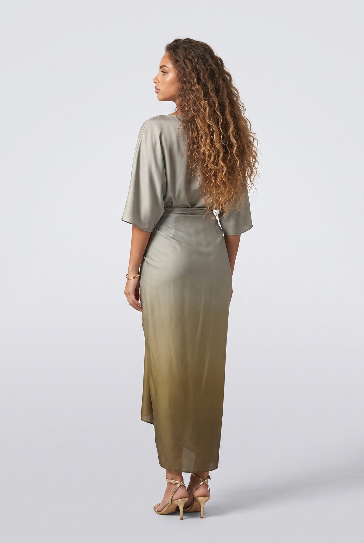 Multicolor Pleated Outfit Set, back view