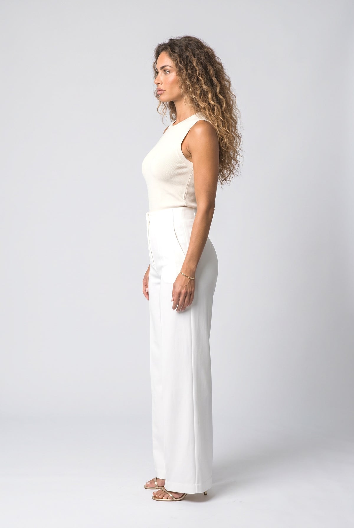 Pleated Wide Leg Pants, back view