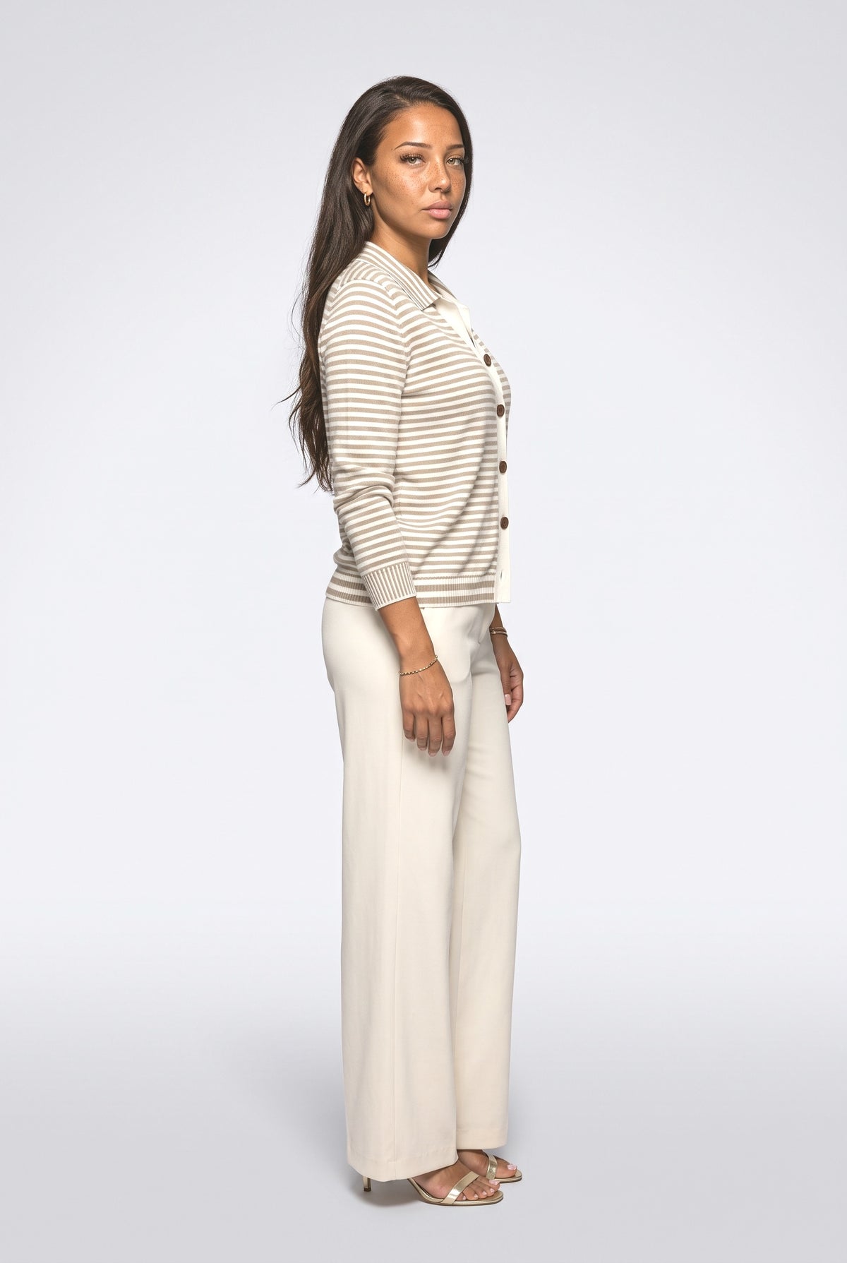 Striped Knit Cardigan, back view