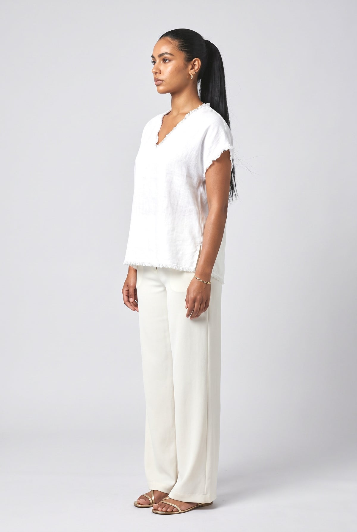 V-Neck Relaxed Blouse, back view