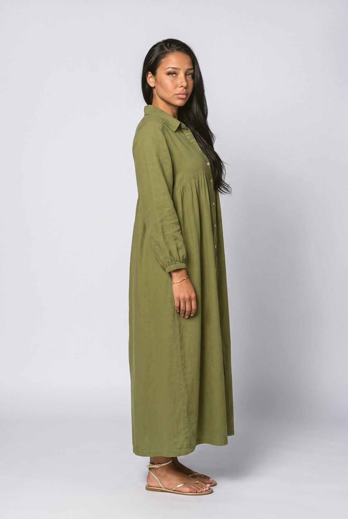 Linen Maxi Dress, back view