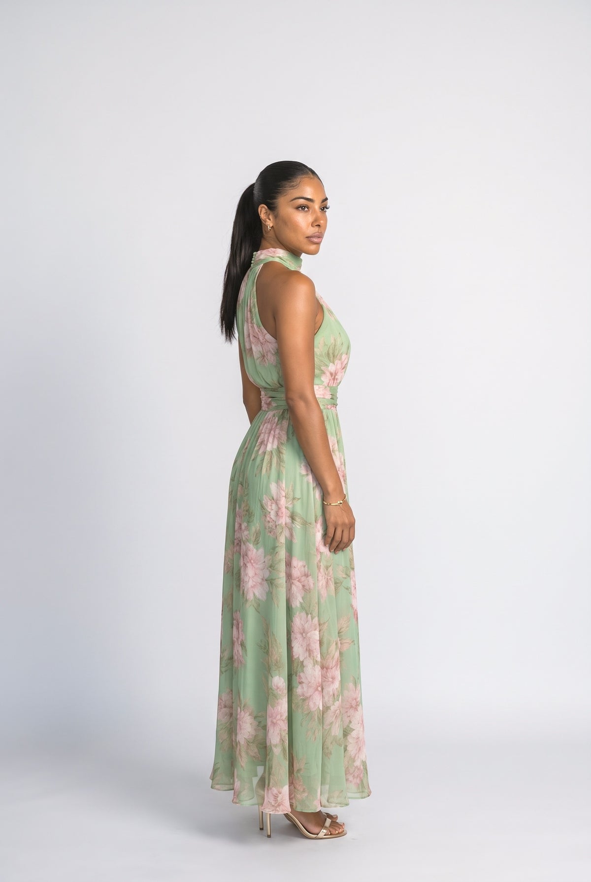 Floral Flowy Maxi Dress, back view