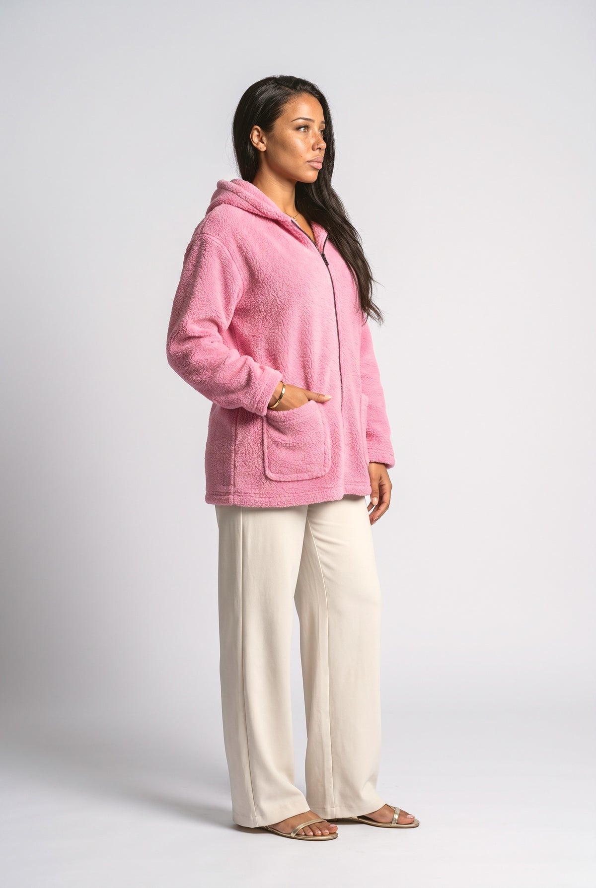 Oversized Fleece Jacket, back view