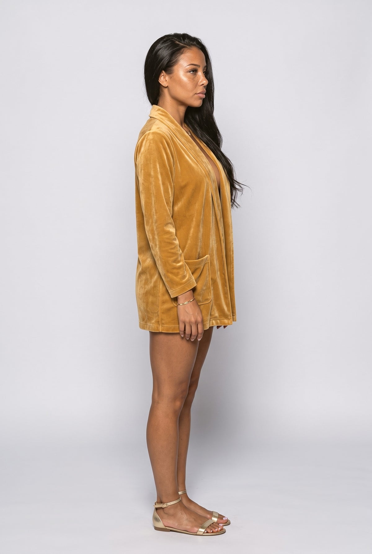 Velvet Knit Cardigan, back view