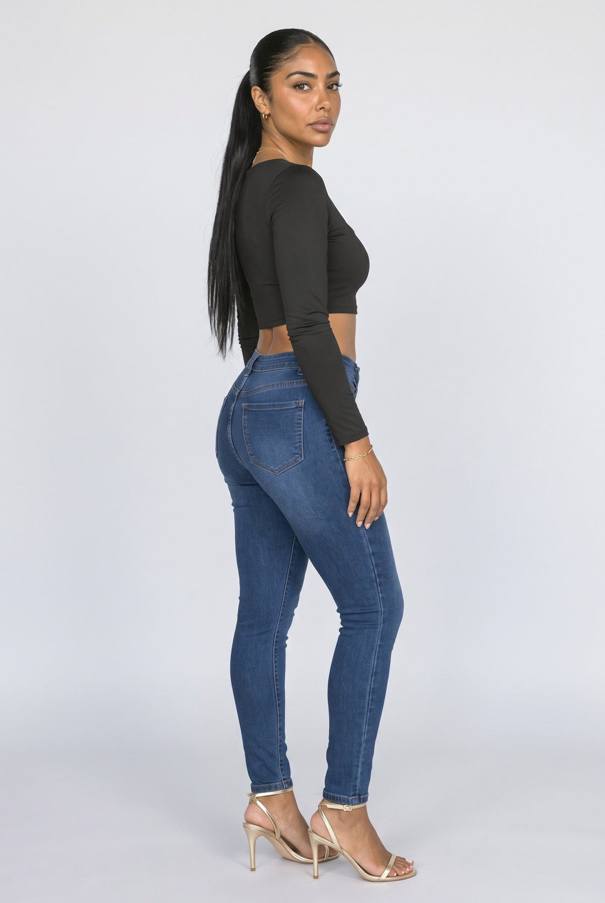 Blue Women's Jeans, back view