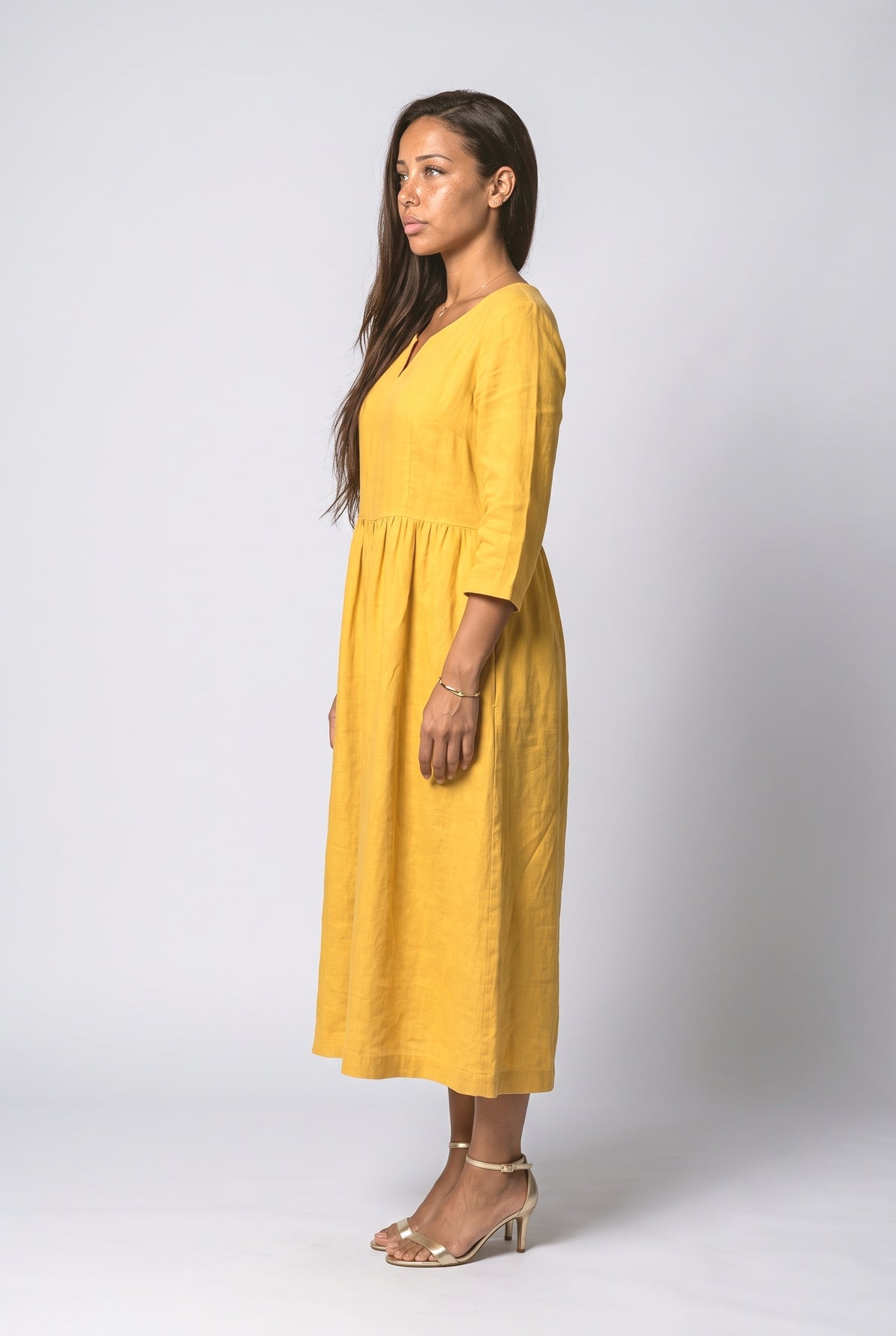 V-Neck Midi Dress, back view