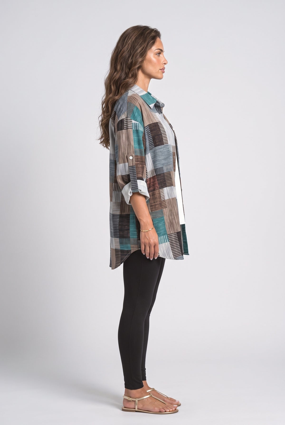 Plaid Denim Jacket, back view
