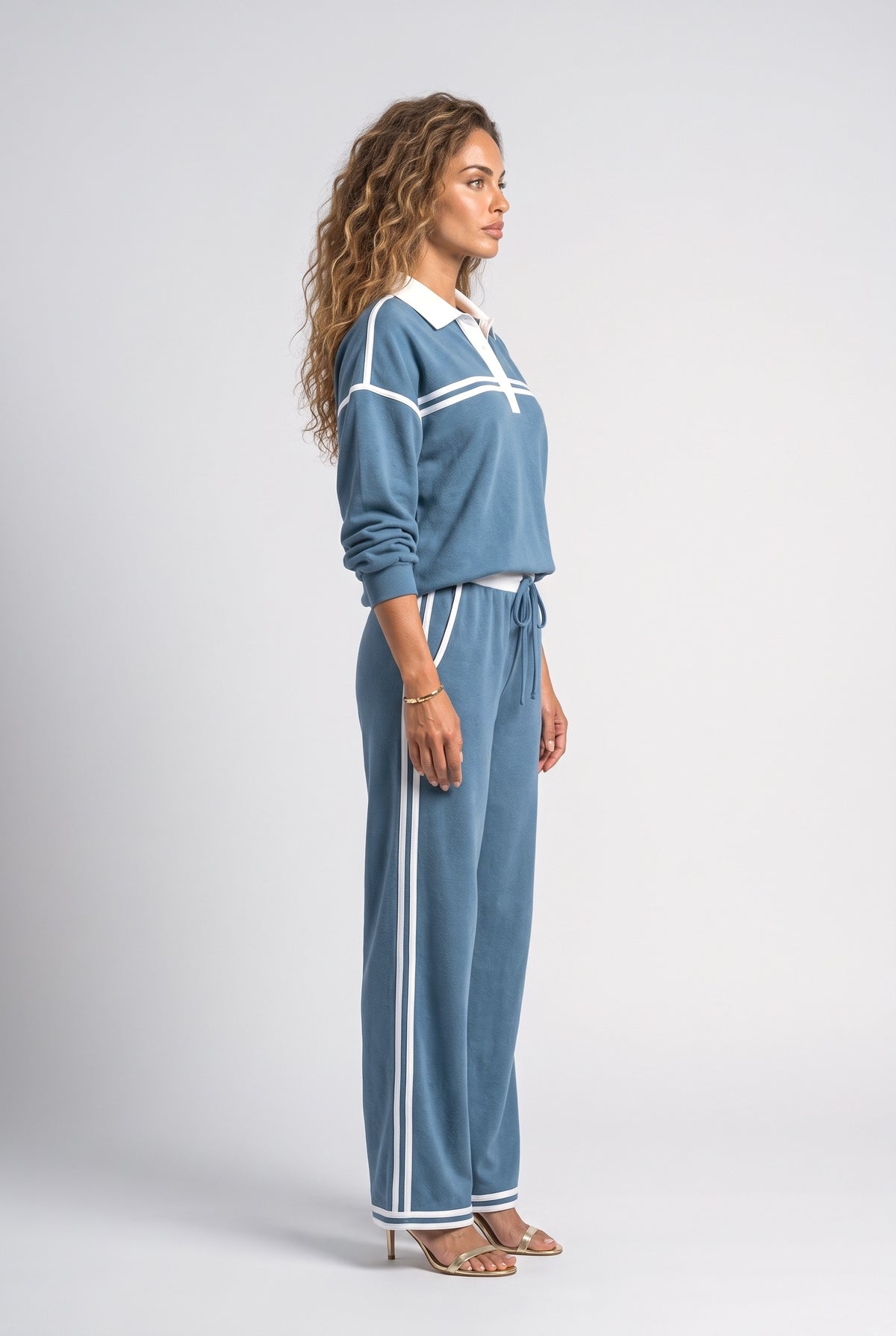 Striped Two Piece Outfit, back view