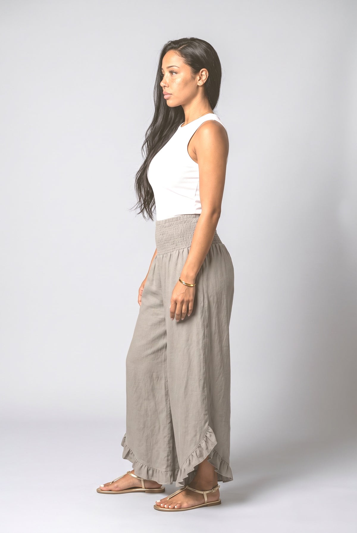 Linen Palazzo Pants, back view