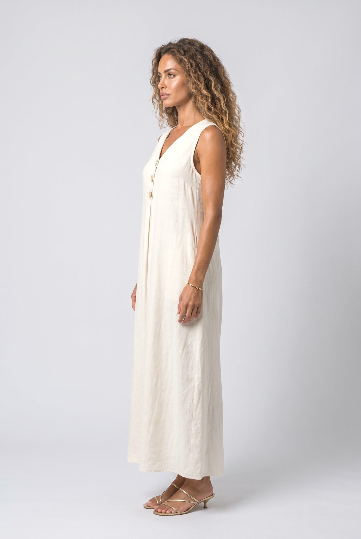 V-Neck Flowy Maxi Dress, back view