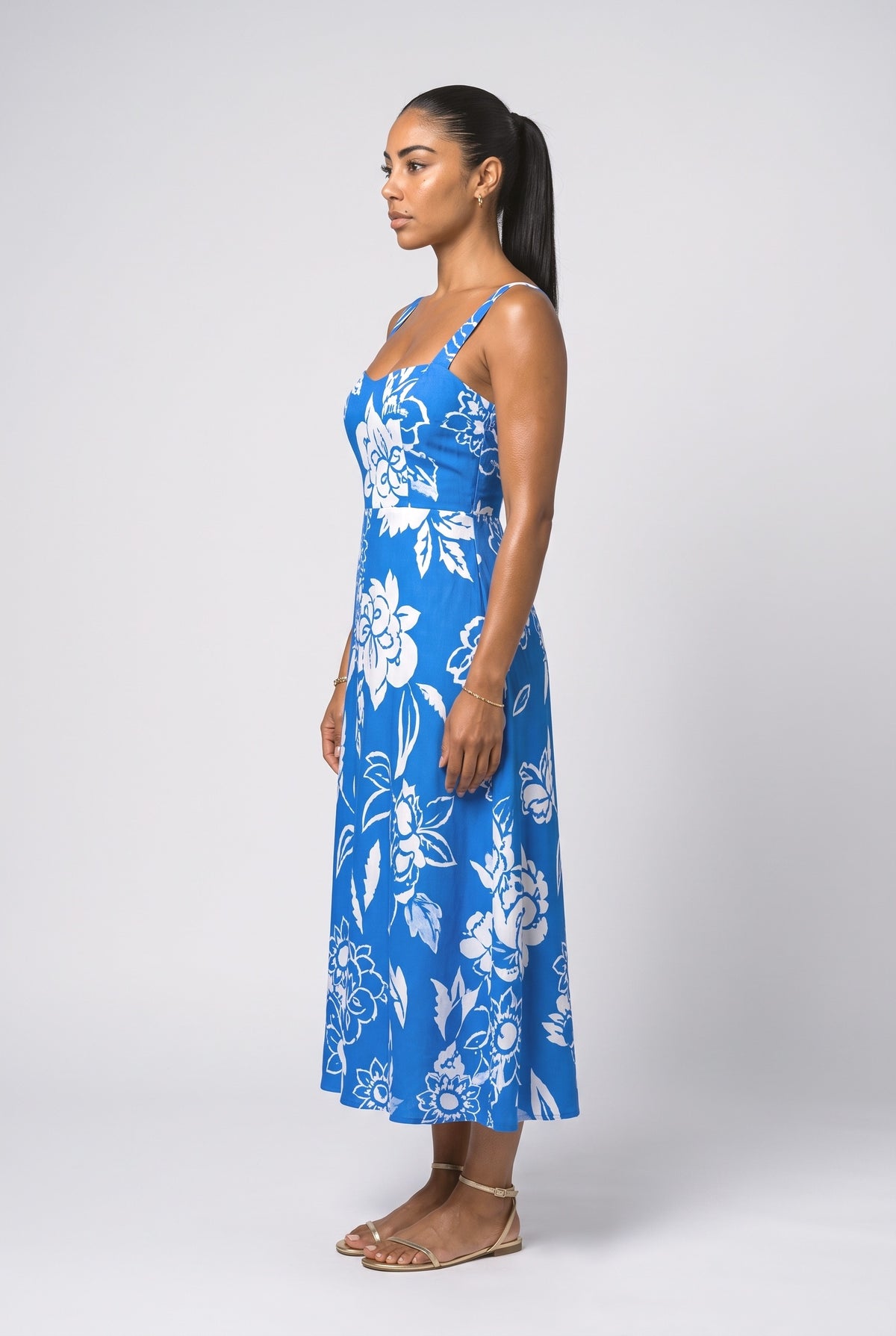 Floral Midi Dress, back view