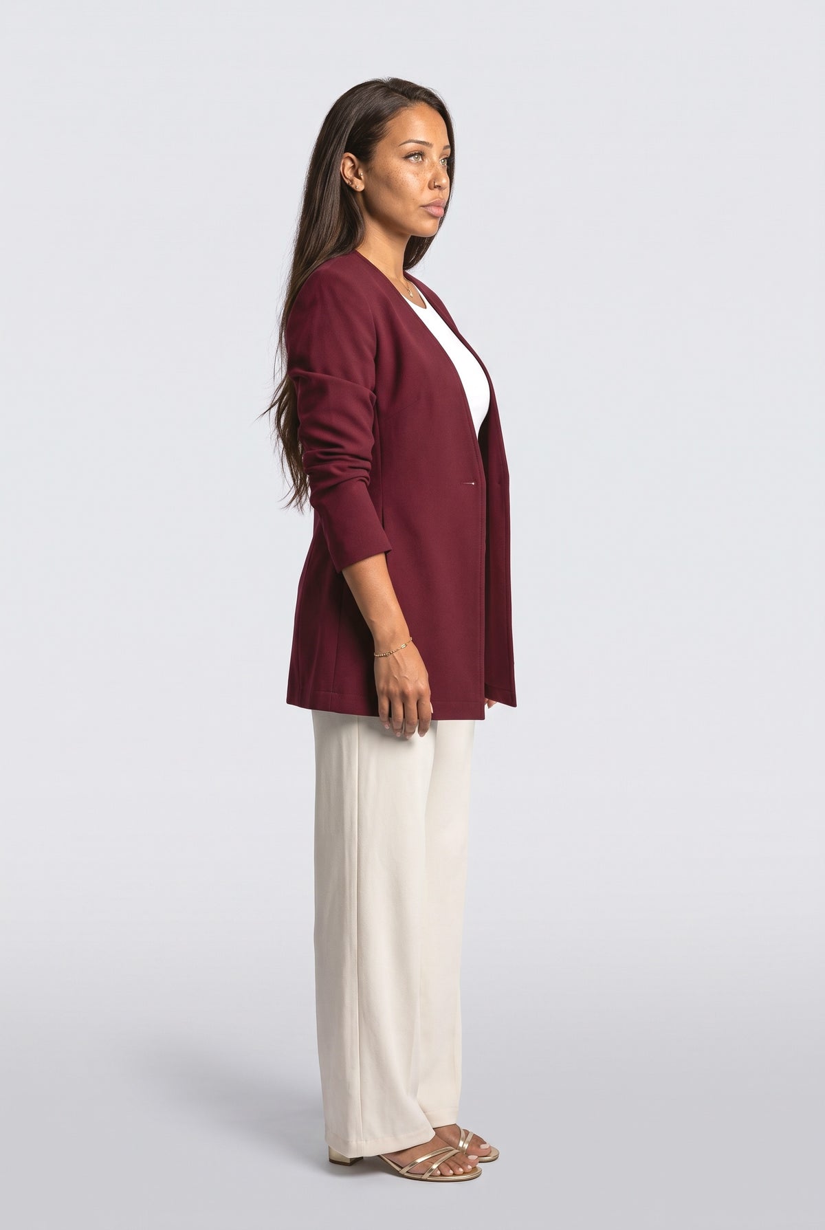 V-Neck A-Line Women's Blazer, back view