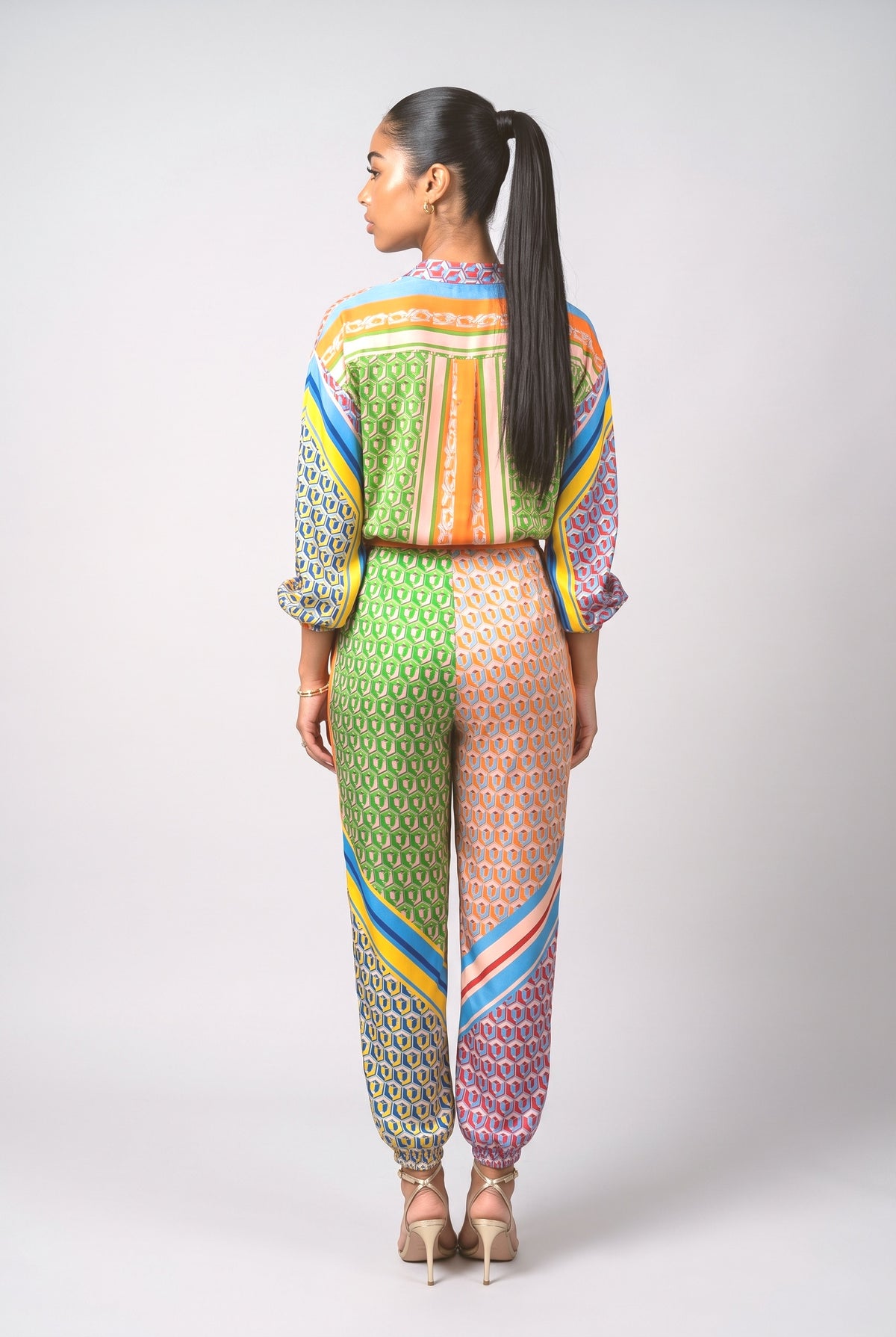 Orange Relaxed Pants, back view