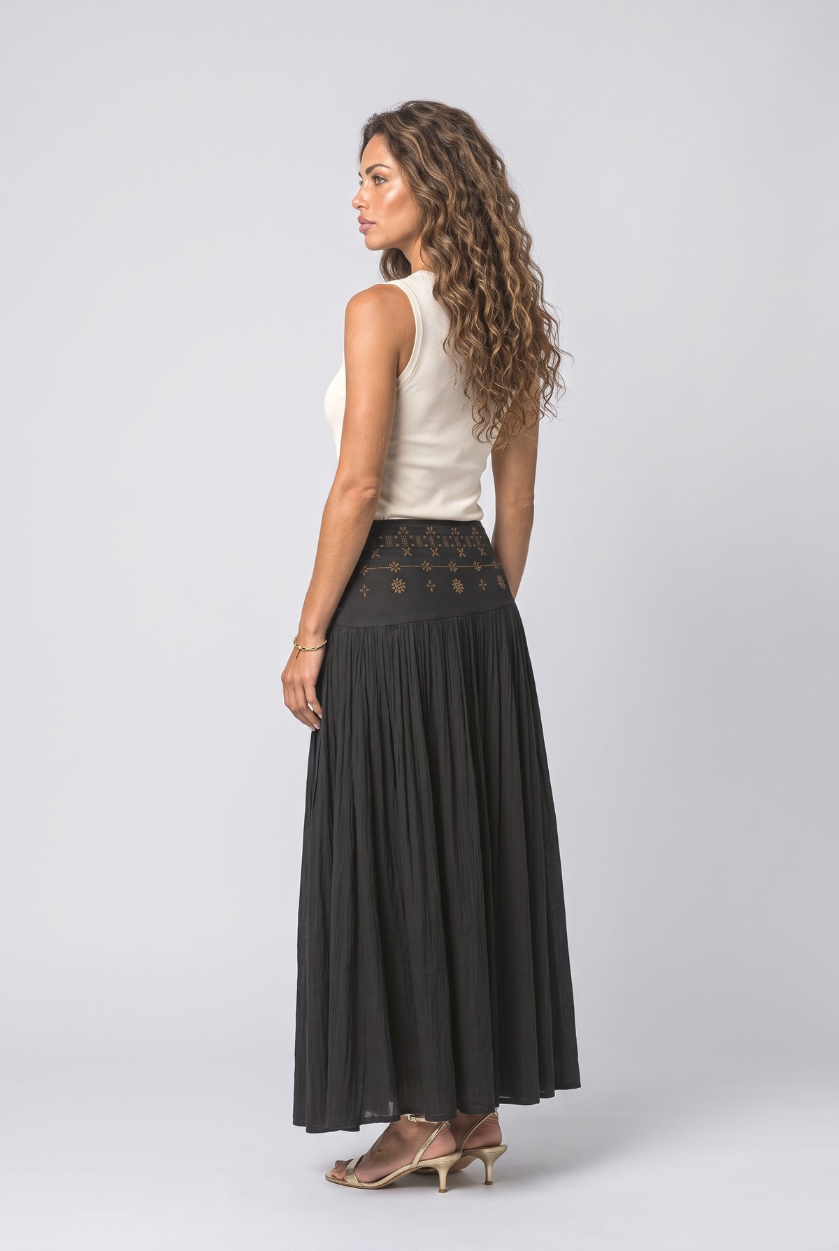 A-Line Maxi Skirt, back view