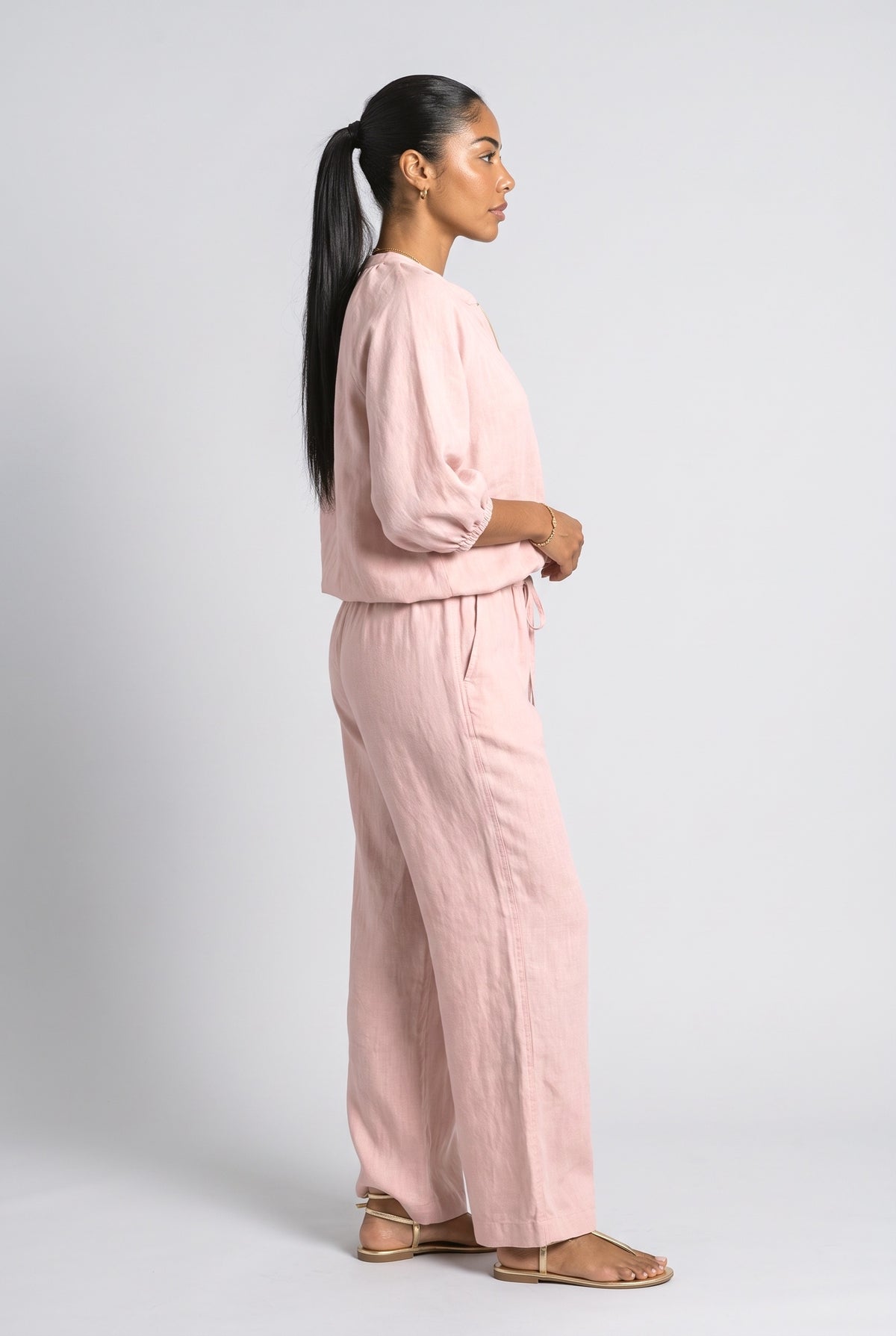 Linen Two Piece Outfit, back view