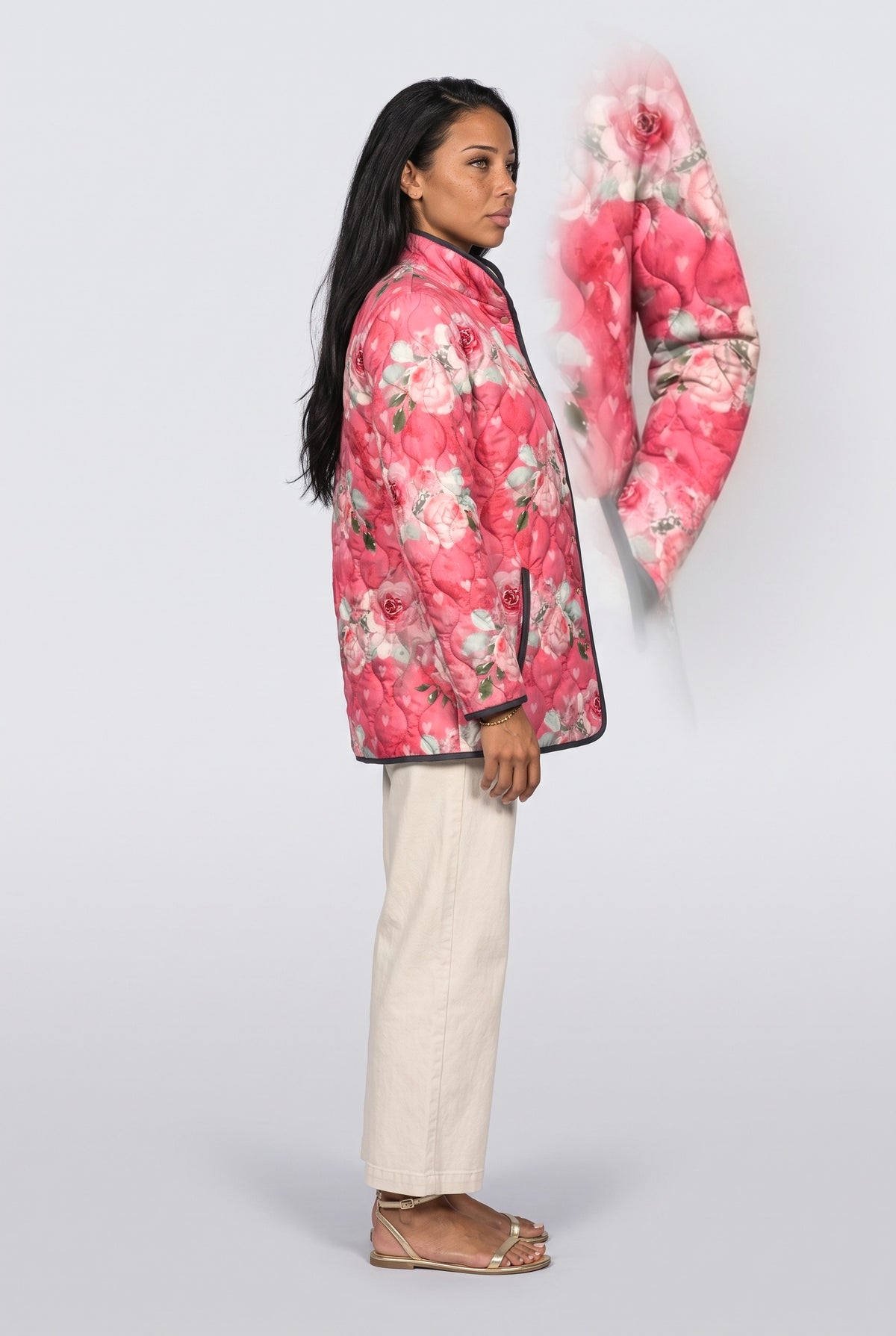 Floral Bomber Jacket, back view