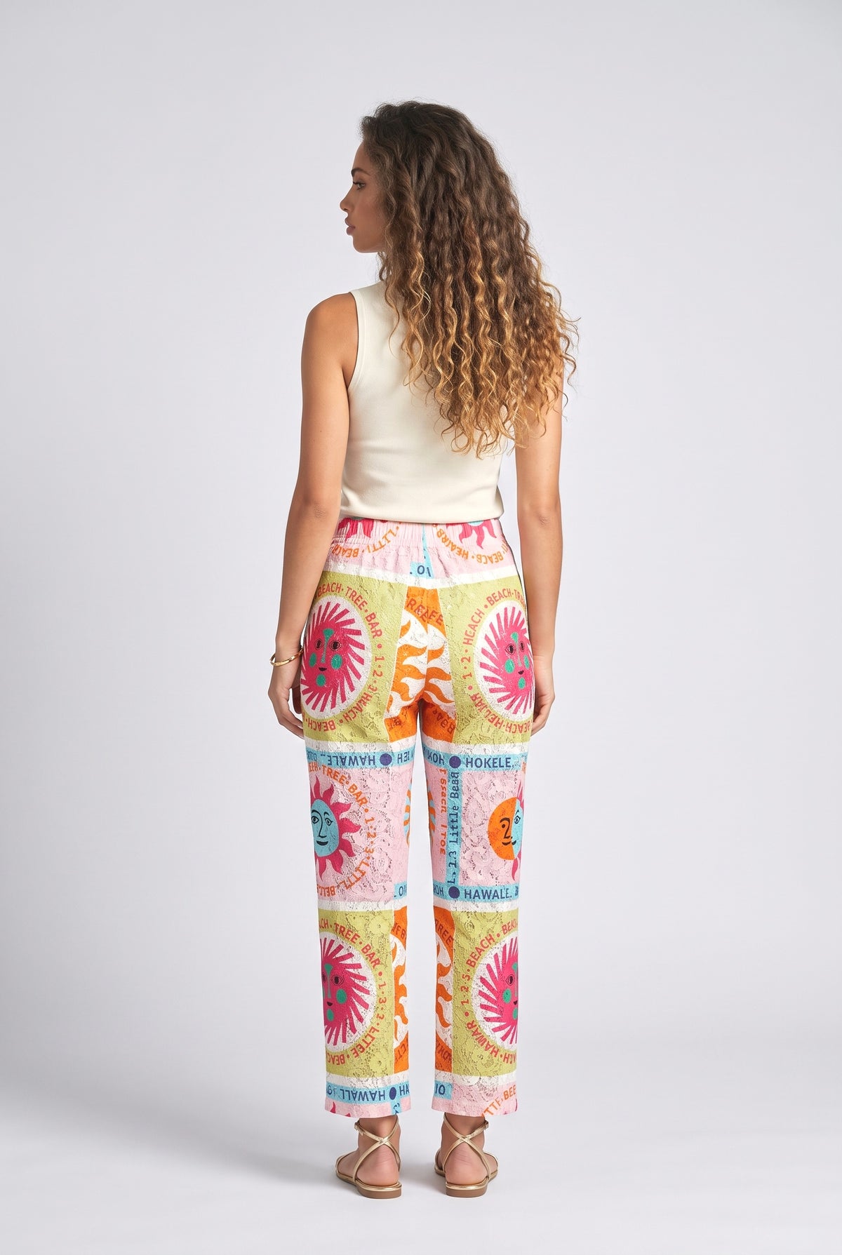 Multicolor Lace Pants, back view