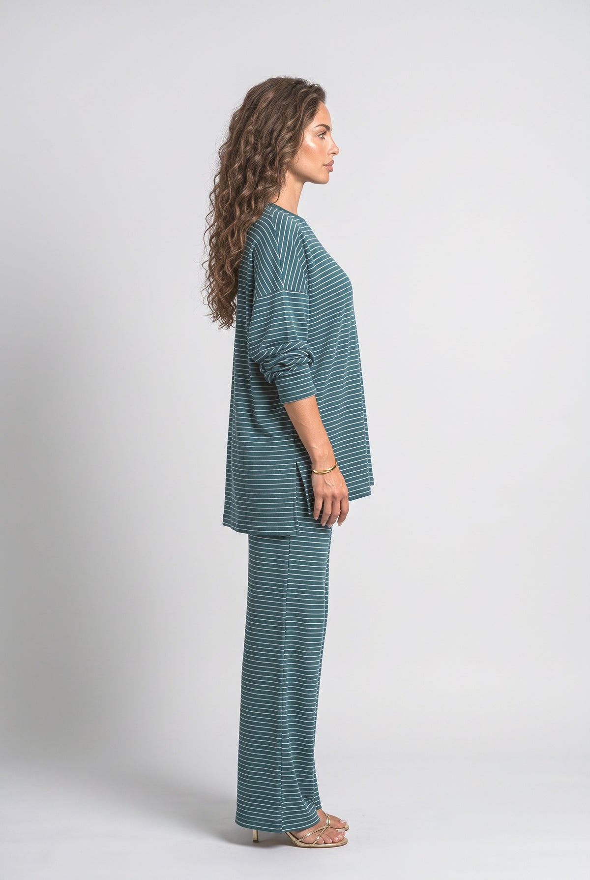 Striped Pants Set Women, back view