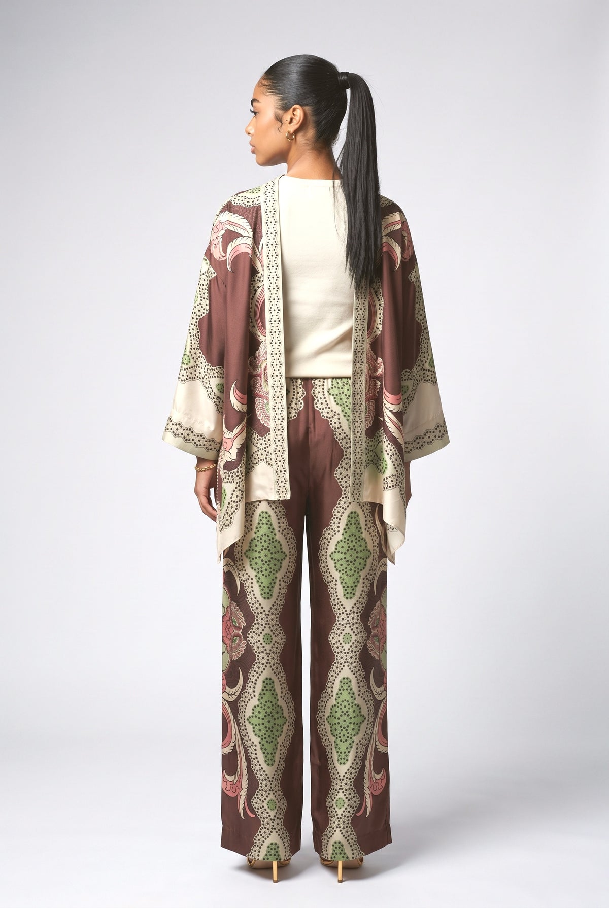 Brown Relaxed Pants, back view