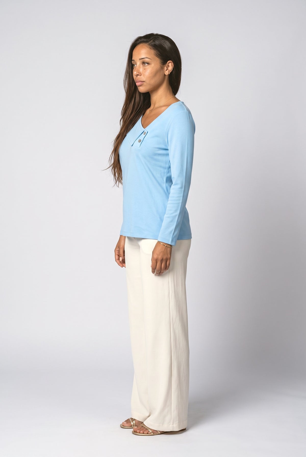 V-Neck Asymmetric Blouse, back view