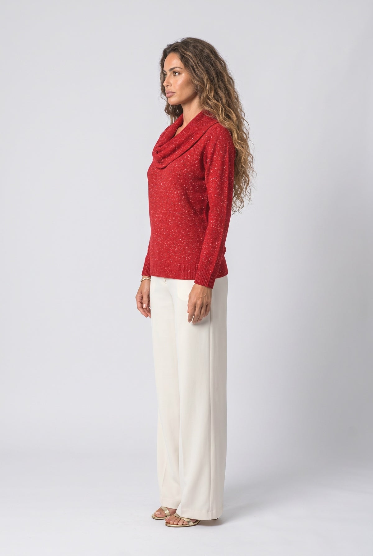 Cowl Neck Long Sleeve Blouse, back view