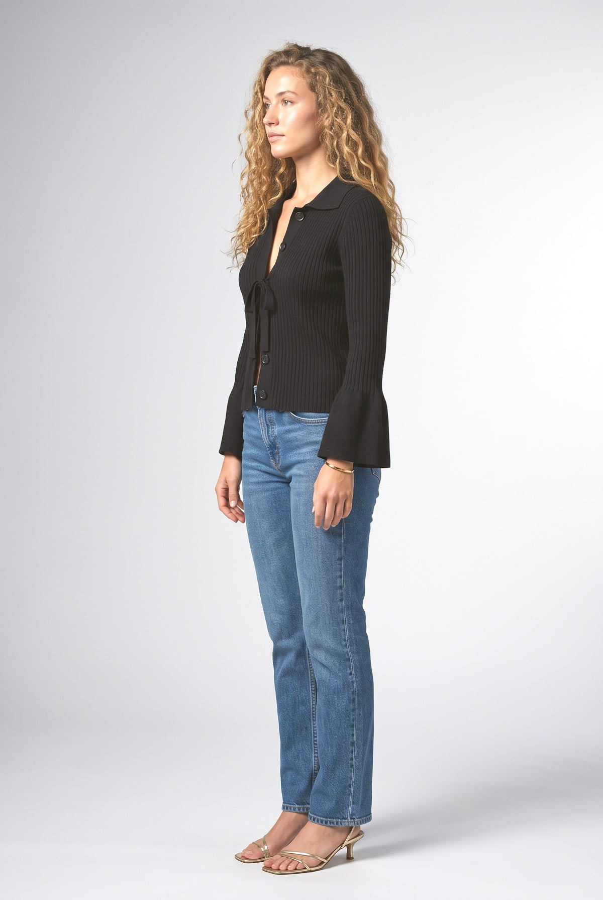 V-Neck Knit Top, back view