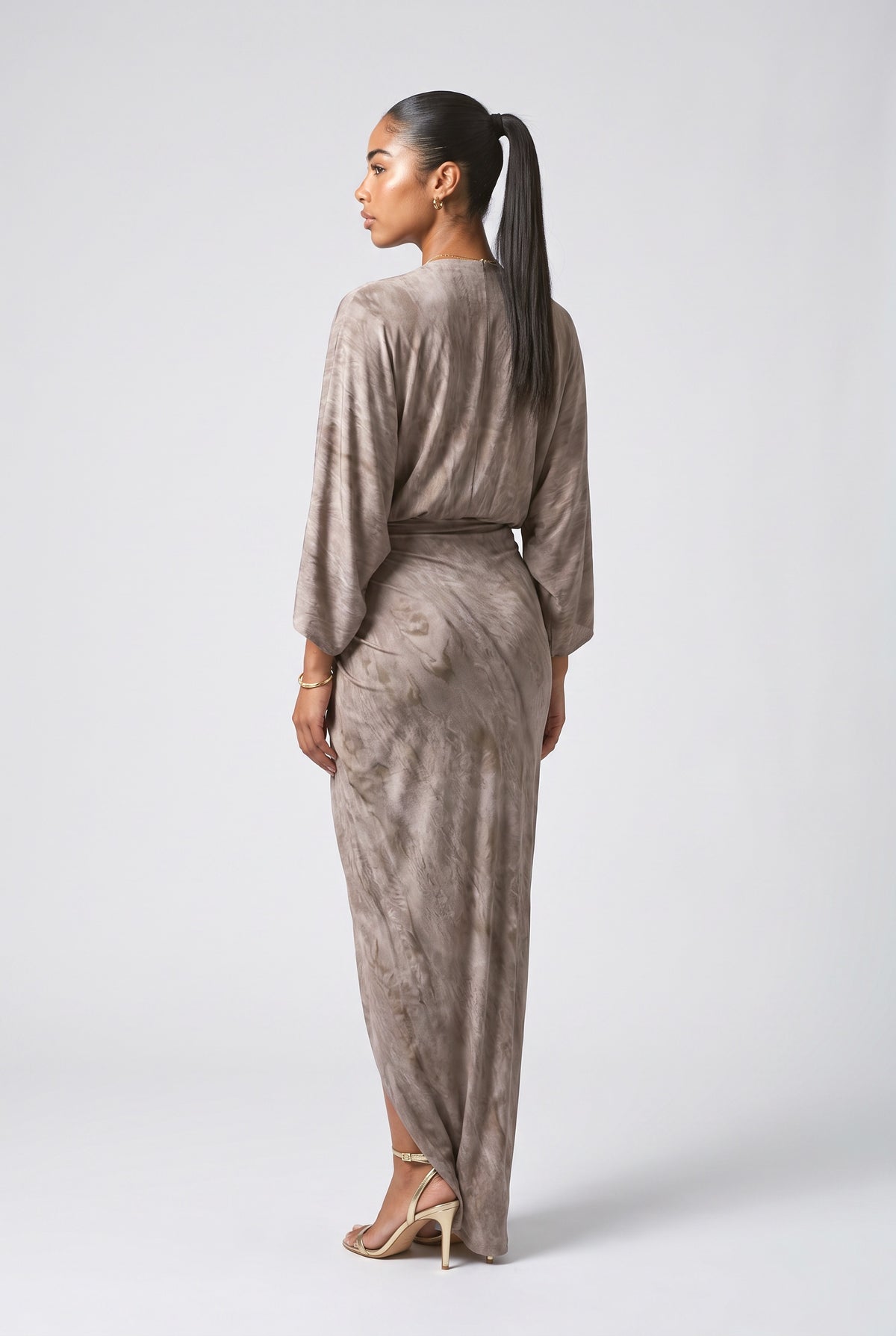 Illusion Printed Dress-11, back view