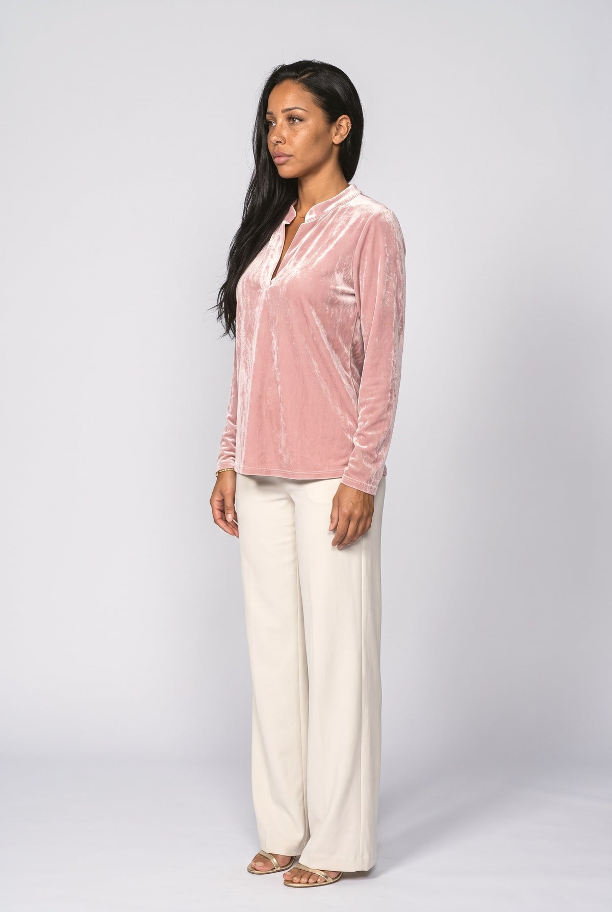 V-Neck Draped Blouse, back view