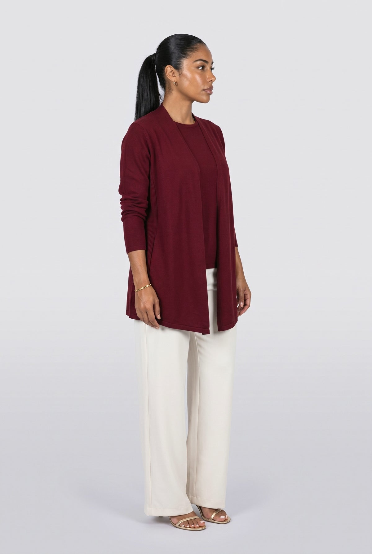 Draped Knit Cardigan, back view