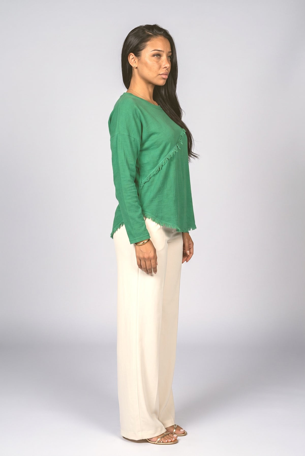 Fringe Pullover Sweater, back view